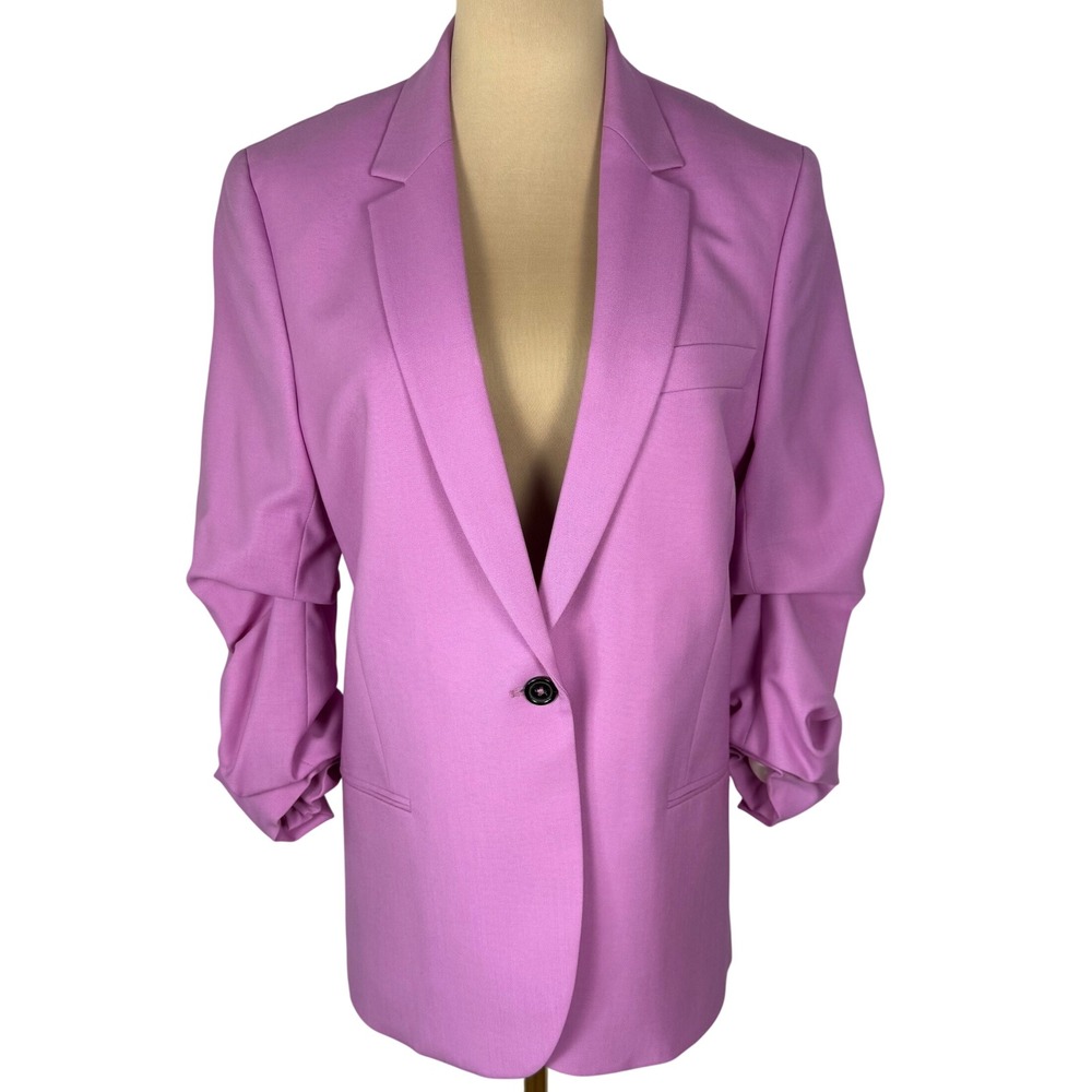 PS Paul Smith Pink Ruched Sleeve 100% Wool Blazer Size: IT 40 (US 4/6) EUC